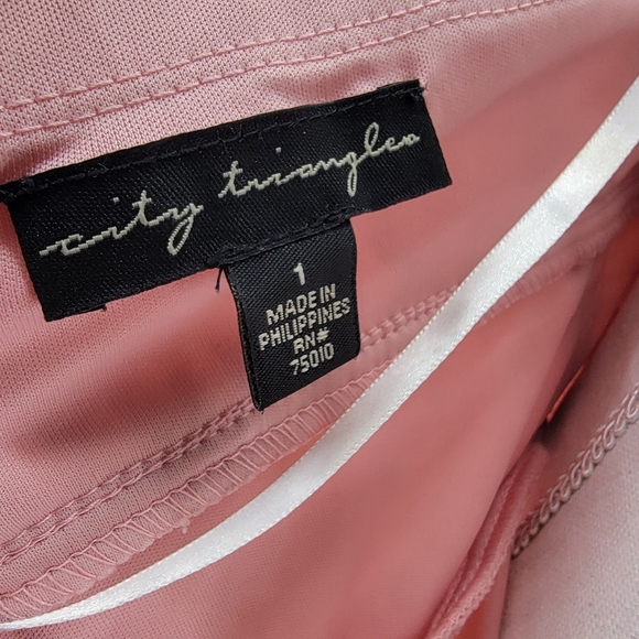 City Triangles Light Pink Beaded Halter Cocktail Prom Maxi Long Dress Size 1 - Picture 8 of 12
